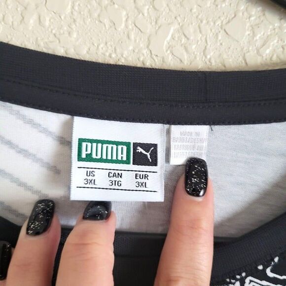 Puma  Super Mario Bros. Mens Shirt Black 3XL All-Over-Print Logo Big & Tall New - Picture 3 of 6